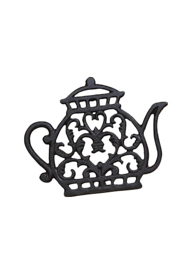 Homyl Çaydanlık Isı Mat Potholder Noslip Dökme Demir Içi Siyah