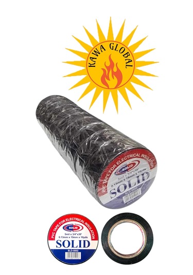 Elektrik Izole Bant Pvc Siyah Renk Elektrikçi Kablo Bandı 10 Adet