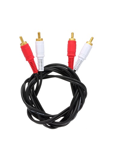 Wezone 1.5m Siyah 2 Rca Erkek-2 Rca Erkek Altın Kaplama Bağlantılı Ses Kablosu