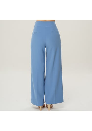 Deryam Tekstil Geniş Paça Kadın Pantolon Mavi