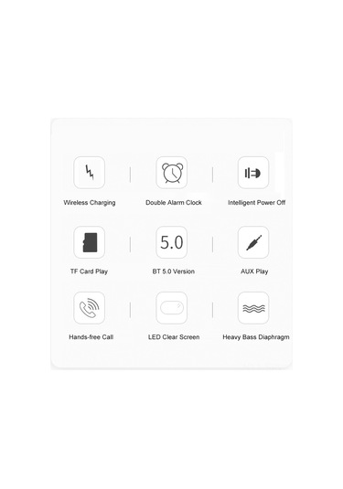 Maiyame Siyah Bt 5.0 Bluetooth Hoparlör - Kablosuz Telefon Şarjı, Saat Gösterimi, Alarm, Fm Radyo, Tf Kart/disk Desteği, Çift Hoparlör