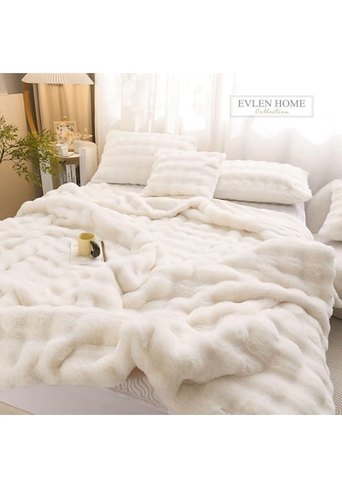 Kürk Yatak Örtüsü Çift Kişilik Dolgulu Peluş Yumuşak Çift Taraflı Yorgan 3 Parça Loria Kırık Beyaz Krem Kırık Beyaz Kürk Yatak Örtüsü Çift Kişilik Dolgulu Peluş Yumuşak Çift Taraflı Yorgan 3 Parça Loria Kırık Beyaz Krem Kırık Beyaz