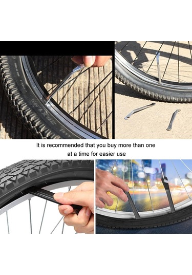 Sones 2 Adet Metal Bisiklet Lastiği Kaldırma Çubuğu Kolları Dağ Bisikleti Lastiği Çıkarma Aletleri Siyah