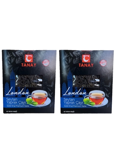 Tanay London İthal Yaprak Seylan Çay 2 x 400 G