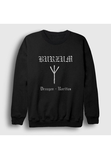 Presmono Unisex Draugen Burzum Sweatshirt Siyah