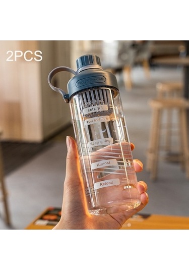 Taşınabilir Sızdırmaz Motivasyonel Şişe Su Matarası 650ml 001 Gri