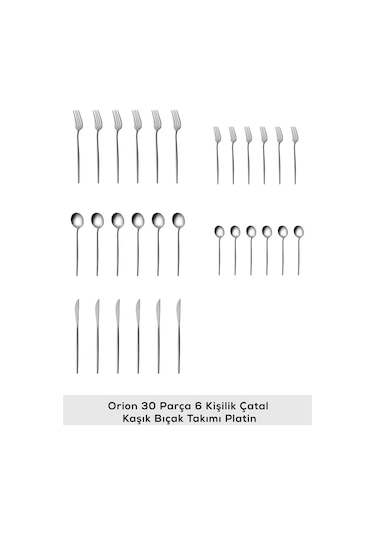 Karaca  Orion Platin 6 Kişilik 30 Parça Çatal Kaşık Bıçak Takımı