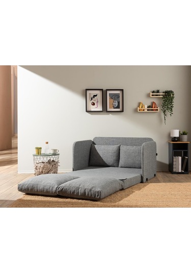 Pafu Saga İkili Katlanır Yataklı Koltuk Keten Açık Gri