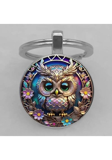 Hombey Mor Akıllı Baykuş Anahtar Zinciri - Anahtar Ve Çanta Aksesuarı