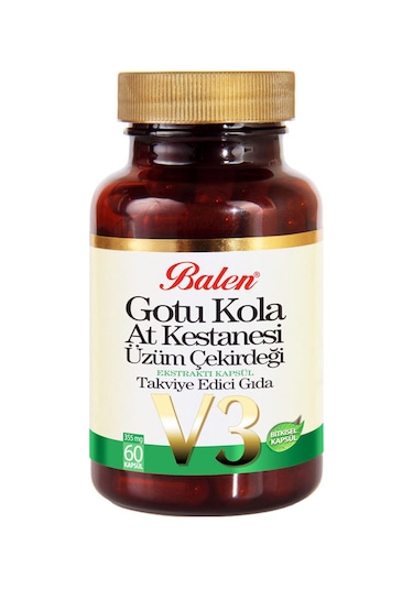 Balen Gotu Kola-At Kestanesi-üzüm Çekirdeği 60 Kapsül 3 Adet