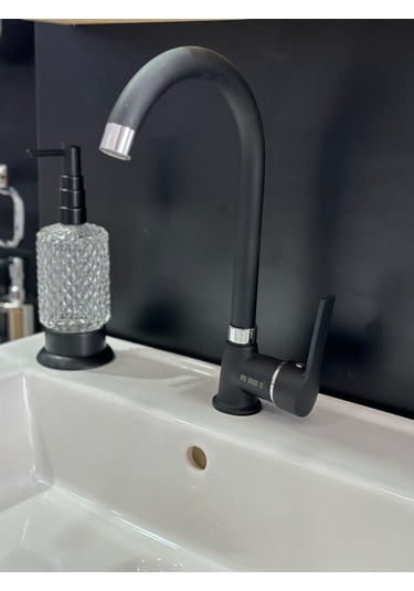 Nefa Yapı New Brass Mat Siyah Evye Bataryası Siyah