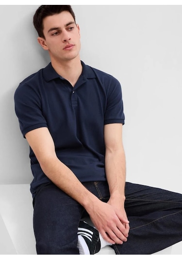 Gap Pike Polo Yaka T-shirt 550531002 Kısa Kol Tişört Erkek T-shirt Lacivert