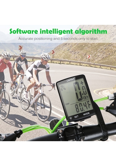 Lıxada Bisiklet Bilgisayarı 2,8 İnç Ekran Modeli: Ya100-a Siyah Kabuk Beyaz Işık Siyah