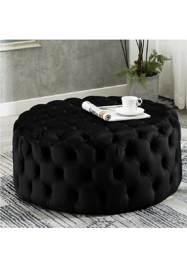 Deccostil Kapitoneli Yuvarlak Kapitoneli Puf/Orta Sehpa