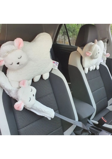 Tosbai Araba Boyun Yastığı Ve Emniyet Kemeri Kılıfı Seti Hayvan D