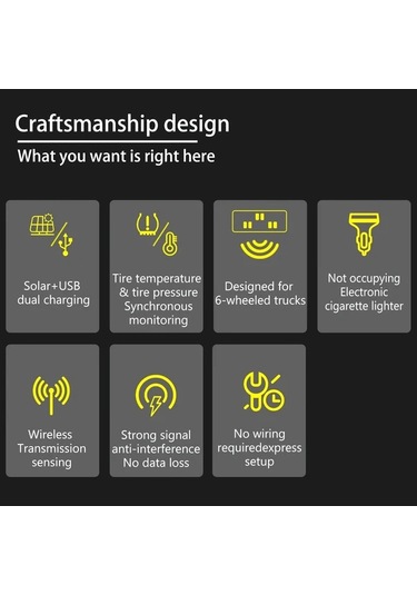 Boatshop1 T15 Tüm Uyumlu Modeller Harici Sensörlü Evrensel Kablosuz Güneş Enerjili Lastik Basınç İzleme Sistemi Tpms Usb Şarj 36v Hassas Algılama