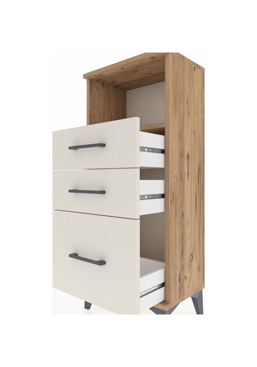 Arges Komodin Tek Raflı 3 Çekmeceli 44x30x106 Çam-aytaşı Çam