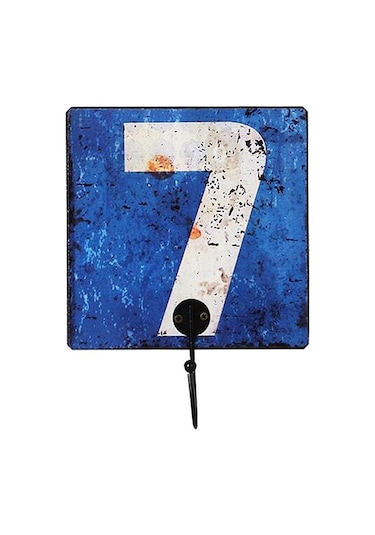 Suntek Duvar Numarası Kancası Anahtar Giysi Çantası Banyo Kapı Askısı 15 CM Numara 7 Çok Renkli