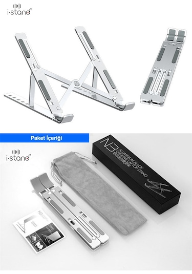 i-Stand Alüminyum Katlanabilir Taşınabilir  Ayarlı Laptop Standı