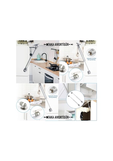 Mutfak Dolap Kapak Amortisörü 60n Gazlı Piston