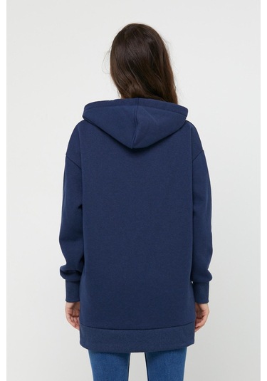 Ünisex Fermuarlı Sweatshirt İndigo Lacivert