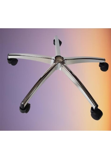 Kamusalmarket Oyuncu Koltuğu Krom Yıldız Ayak Tekerlekli Çap 64 Cm 150 Kg