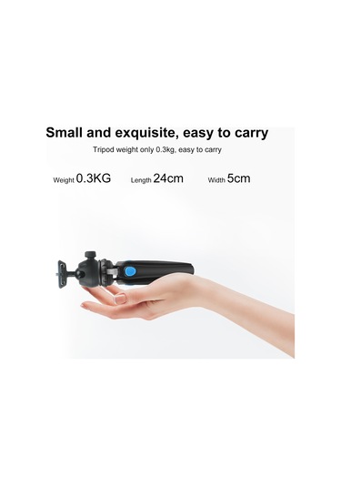 Puluz Mini Vlog Canlı Sabitleyici Standı Akıllı Telefonlar İçin Telefon Kelepçeli Tripod Mavi