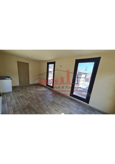 21M² Ahşap Desenli Betopanlı Çatı+Verandalı Modern Ev Konteyner