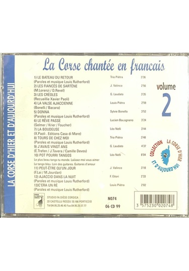 Müzik Cd Sidir - Plak Değildir Cd La Corse Chantee En Français