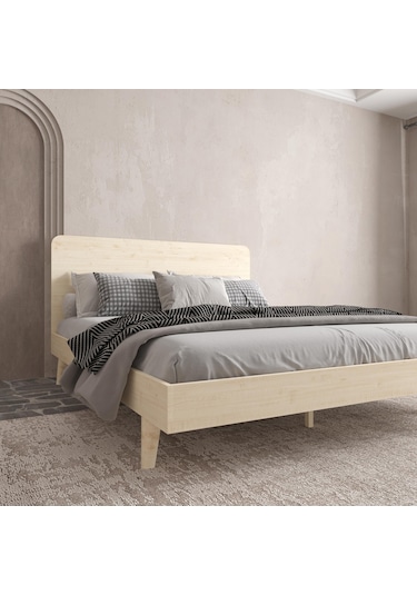 Soft Wood Ahşap Vernik Karyola Kolay Kurulum-928 Çift Kişilik