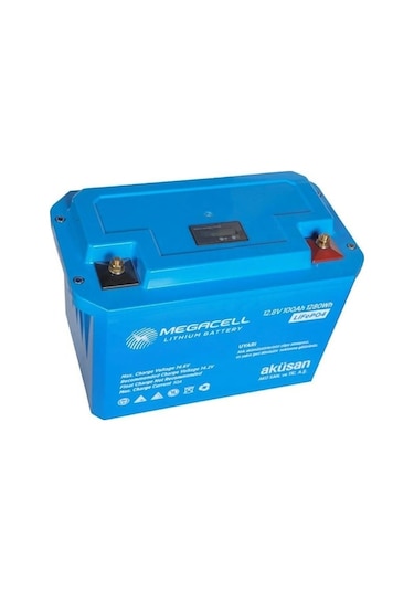 Megacell 12.8 V 100 Ah Lifepo4 Lityum Demir Fosfat Akü