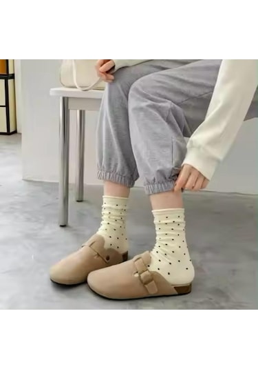 Karayel Çorap Lastiksiz Puantiyeli Kadın Soket Çorap 4'çift ASORTİ