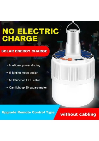 300w Dayanıklı Dahili Güneş Led Ampul Açık Su Geçirmez Şarj Gece Pazarı Durak Lambası Güç Kaynağı Ekran Mobil Kamp Aydınlatma 200w Çok Renkli