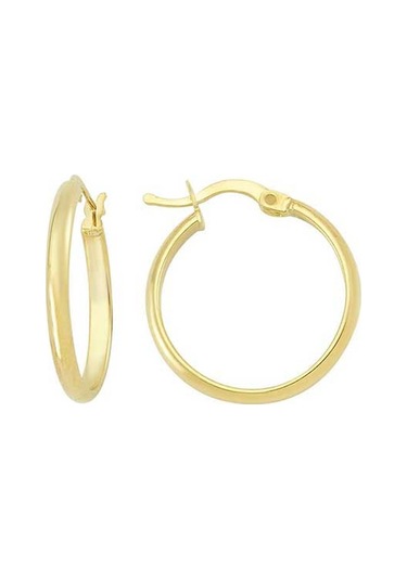 Engingold Sade Altın Halka Küpe 14 Ayar Ap15899