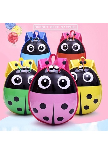 Three Beans Sevimli Karikatür Yedi Yıldızlı Uğur Böcek Çocuk Sırt Çantası Okul Çantası Yumurta Çantası Ilkokul Anaokulu Sert Kabuk Çanta Zkx35m Sarı