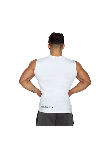 Musclecloth Training Kolsuz T-Shirt Beyaz Çok Renkli