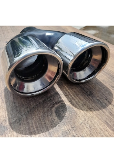 76 LIK ÇİFTLİ ÖNÜ KESİK EŞİT KROM İÇİ DOLU EGZOZ UCU