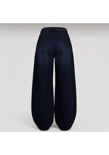 St.poll Unisex Baggy Jeans Lacivert