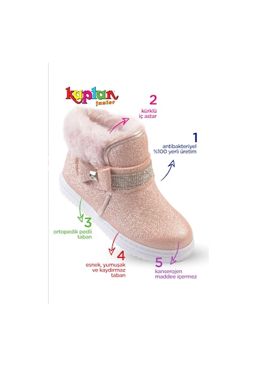 Kaptan Junior Kız Çocuk Botu Içi Kürklü Kaymaz Taban