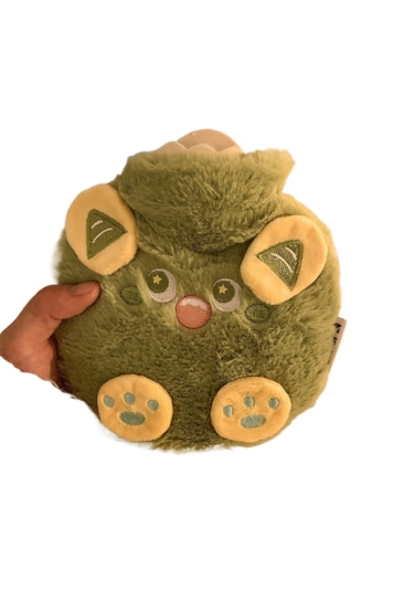 Sevimli Küçük Canavar Peluş Su Dolu Sıcak Su Şişesi-yeşil