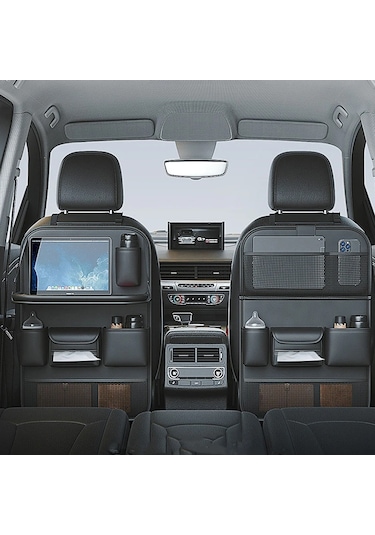 Cbtx Çok Fonksiyonlu Araba Arka Koltuk Organizatörü Katlanabilir Masalı Su Geçirmez Saklama Çantası Asma - Kahverengi