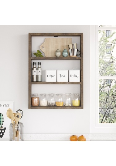 Robinhome Robin Home Marla 3'Lü Duvar Rafı Mutfak Banyo Rafı Bronz Ma1-Pb