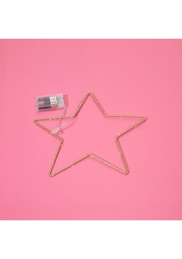 Kpm Star Dekoratif Aydınlatma - Sarı - 29,5 Cm Sarı