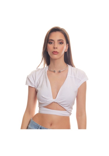 Labalaba Kadın Koçbaşı Uçlu Choker - Gümüş Altın