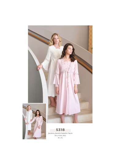 Bone Club 5318 Ecru Hamile Lohusa Gecelik Sabahlık Tk