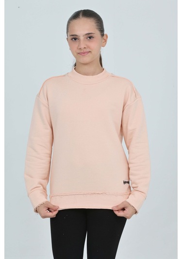 Toontoy Kız Çocuk Happen Nakışlı Sweatshırt Pudra