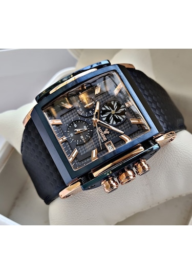 Raymond Swiss Lacivert Köşeli Erkek Kol Saati