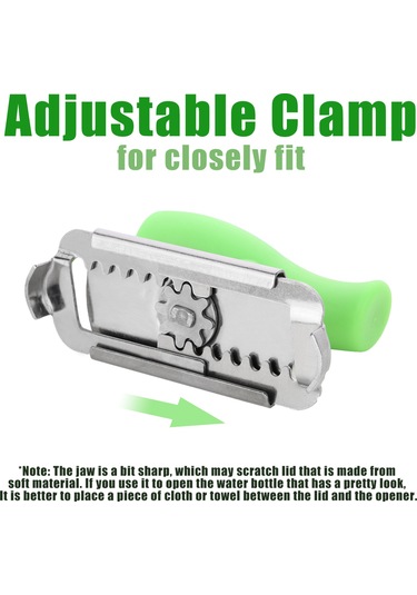 Gajeena Stoksel Çelik Kavanoz Açıcı - Kolay Kapağı Açma, Ev Ve Dış Etkinliklerde Kullanımı Kolay, Yeşil Renkli Mutfak Aleti Gümüş