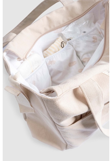 3'lü Anne Bebek Bakım Çantası Seti Bej
