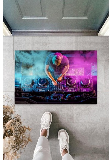 Dijital Baskı Renkli Dj Kapı Paspası K-2108